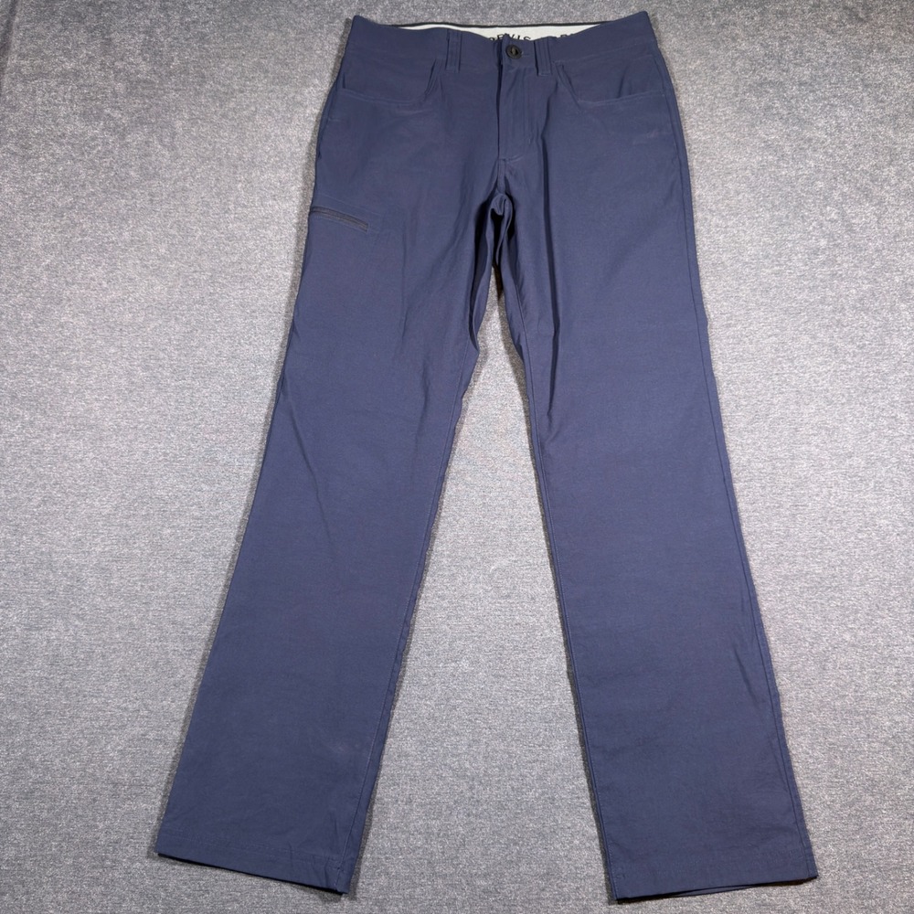 Orvis Tech Pants Men 30x32 Blue Stretch Water Repellent Outdoor Hiking Casual